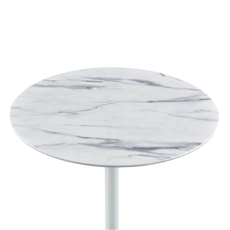 Table d'appoint réglable en hauteur – Blanc / Gris / Noir, dessus en verre effet marbre moderne et base à pince, utilisateur unique