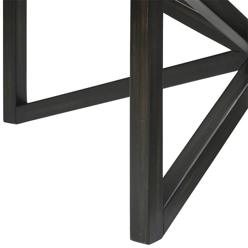 Table basse ovale en verre – Noire, verre trempé moderne du milieu du siècle et trépied en bois de peuplier, 1 à 2 utilisateurs