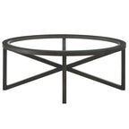 Table basse ovale en verre – Noire, verre trempé moderne du milieu du siècle et trépied en bois de peuplier, 1 à 2 utilisateurs