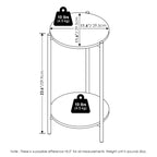 Furinno Besi Table d'appoint ronde moderne à 2 niveaux avec pieds en métal robuste, Americano