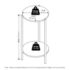 Furinno Besi Table d'appoint ronde moderne à 2 niveaux avec pieds en métal robuste, Americano