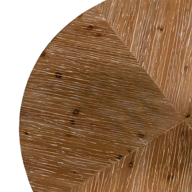 Table basse ronde – Noir / Doré, Plateau en bois de sapin rétro et Piètement croisé en métal, 1-2 utilisateurs