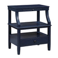 Table d'appoint à 3 niveaux – Bleu marine / Gris antique / Blanc antique, bois, tiroir coulissant et tiroir, pour une personne