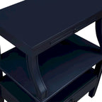 Table d'appoint à 3 niveaux – Bleu marine / Gris antique / Blanc antique, bois, tiroir coulissant et tiroir, pour une personne