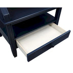 Table d'appoint à 3 niveaux – Bleu marine / Gris antique / Blanc antique, bois, tiroir coulissant et tiroir, pour une personne