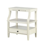 Table d'appoint à 3 niveaux – Bleu marine / Gris antique / Blanc antique, bois, tiroir coulissant et tiroir, pour une personne