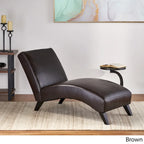 Chaise longue en cuir reconstitué marron pour 1 personne