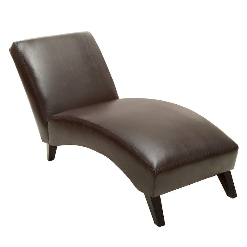 Chaise longue en cuir reconstitué marron pour 1 personne