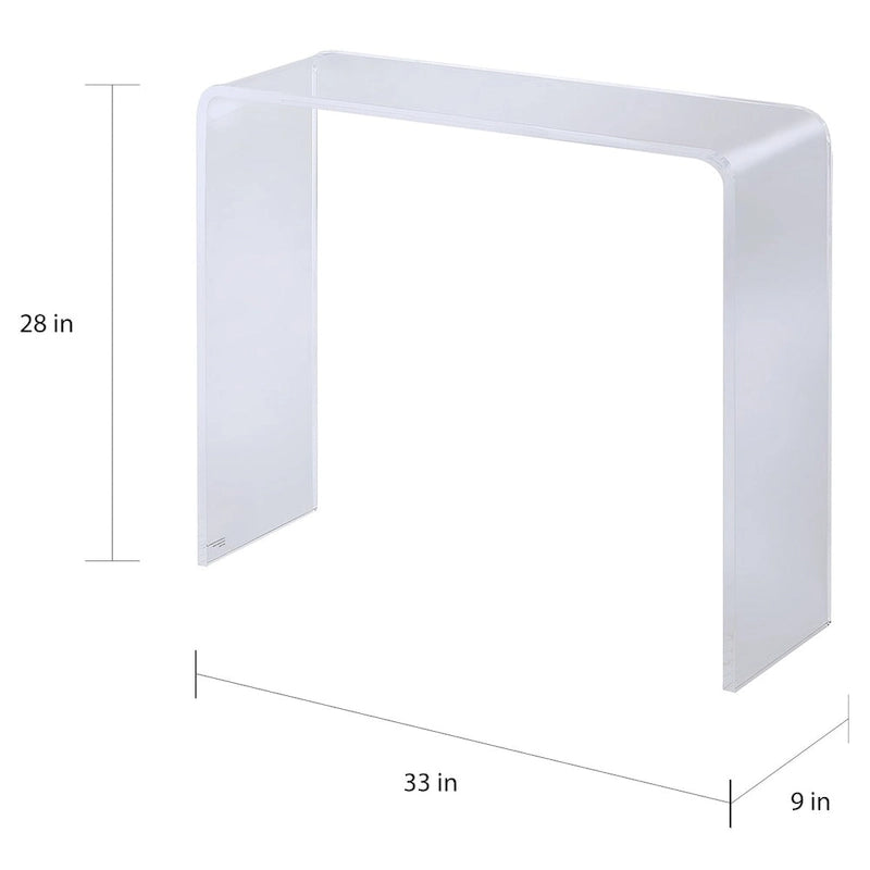 Console en U – Acrylique transparent, moderne, utilisateur unique