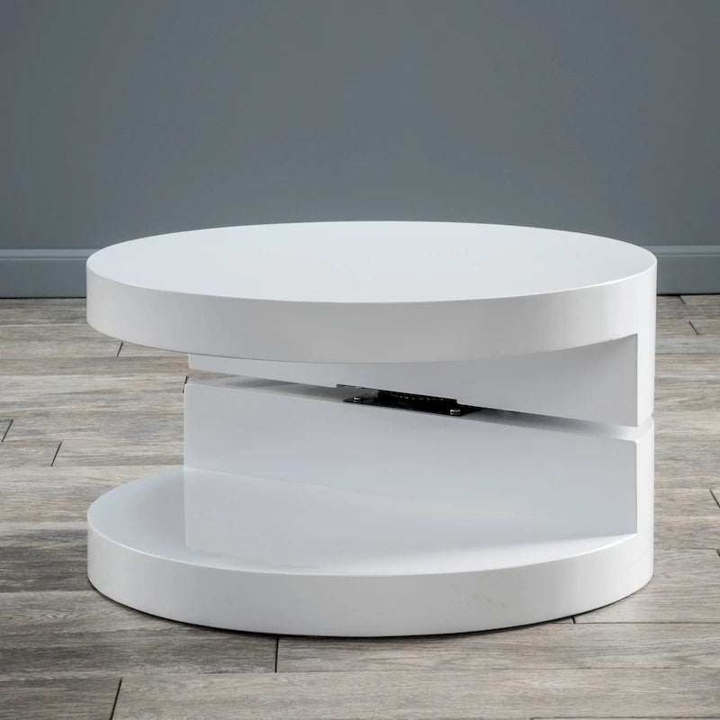 Petite table basse circulaire moderne pivotante