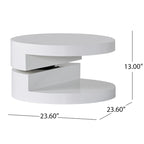 Petite table basse circulaire moderne pivotante