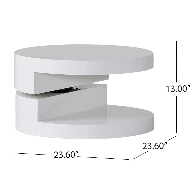 Petite table basse circulaire moderne pivotante