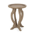 Table d'appoint ronde – Naturel / Naturel + Blanc vieilli, Faux bois sablier, Utilisateur unique