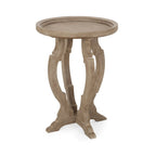 Table d'appoint ronde – Naturel / Naturel + Blanc vieilli, Faux bois sablier, Utilisateur unique