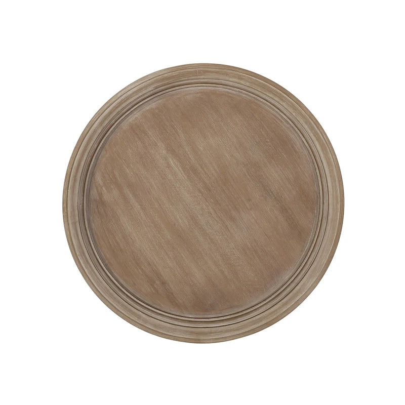 Table d'appoint ronde – Naturel / Naturel + Blanc vieilli, Faux bois sablier, Utilisateur unique