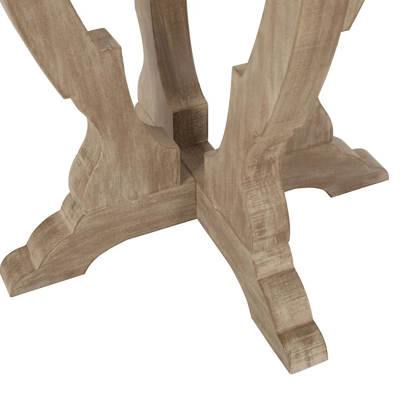 Table d'appoint ronde – Naturel / Naturel + Blanc vieilli, Faux bois sablier, Utilisateur unique