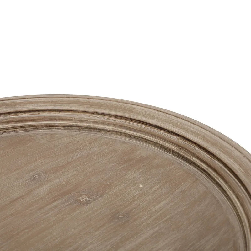 Table d'appoint ronde – Naturel / Naturel + Blanc vieilli, Faux bois sablier, Utilisateur unique