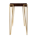 Console – Marron et or, plateau en verre contemporain et pieds en fer, utilisateur unique