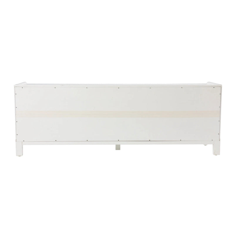Banc individuel en bois d'acajou et jonc de mer brun noyer