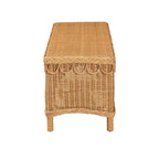 Banc d'appoint en rotin couleur miel clair avec bord festonné