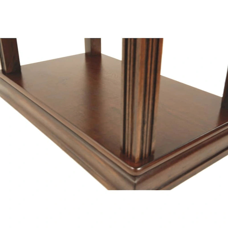 Table d'appoint de fauteuil – Marron, dessus en bois avec tiroir et étagère, pour une personne