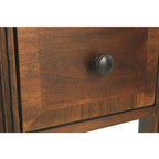 Table d'appoint de fauteuil – Marron, dessus en bois avec tiroir et étagère, pour une personne