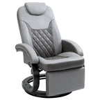 Fauteuil inclinable pivotant en cuir PU gris avec repose-pieds pour 1 personne