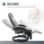 Fauteuil inclinable pivotant en cuir PU gris avec repose-pieds pour 1 personne