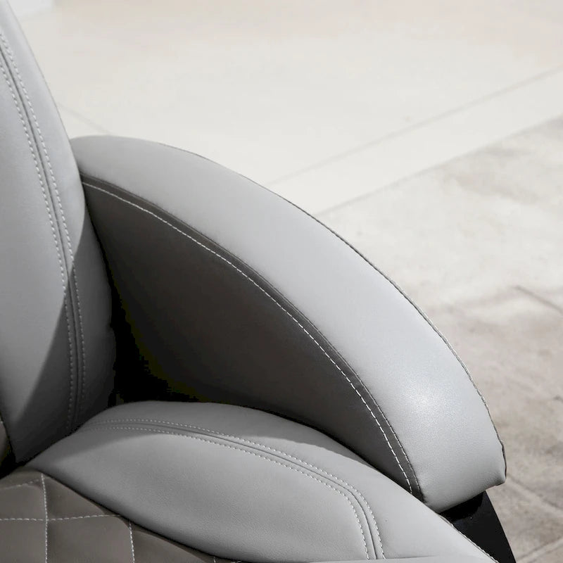 Fauteuil inclinable pivotant en cuir PU gris avec repose-pieds pour 1 personne