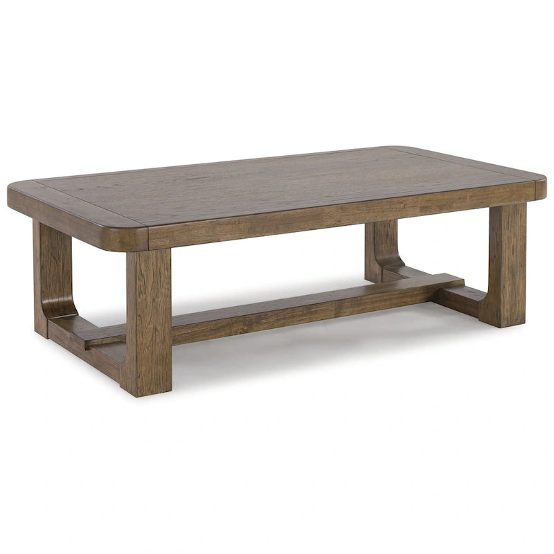 Table basse – Marron clair, placage de noyer et bois dur, 1-2 utilisateurs