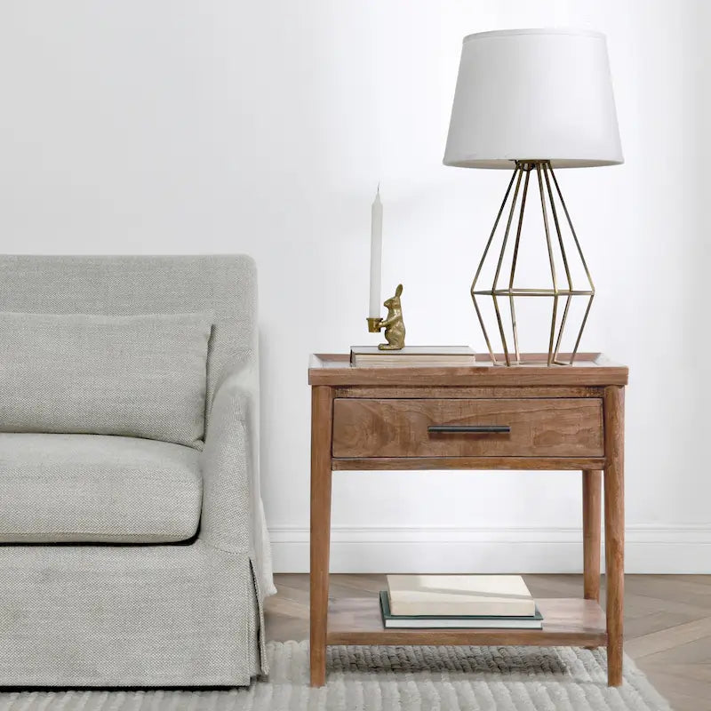 Ciaria 1-Drawer End Table Brown by Kosas Home