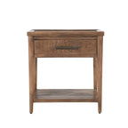 Table d'appoint à 1 tiroir – Marron, bois de manguier massif, utilisateur unique