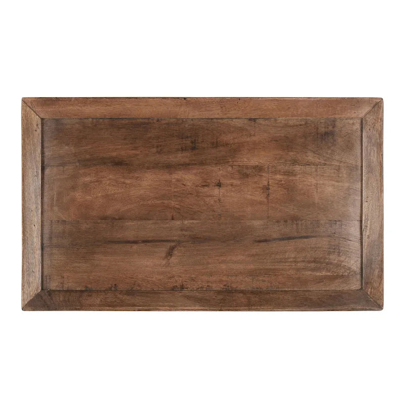 Table d'appoint à 1 tiroir – Marron, bois de manguier massif, utilisateur unique