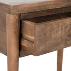 Table d'appoint à 1 tiroir – Marron, bois de manguier massif, utilisateur unique