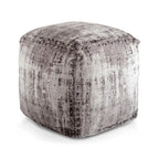 Pouf ottoman – Noir et gris, coton fait main, 1 place