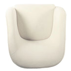 Fauteuil d'appoint Sherpa avec pieds en bois – Crème, tissu Sherpa doux et moderne, une place