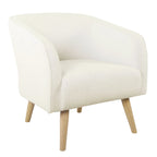 Fauteuil d'appoint Sherpa avec pieds en bois – Crème, tissu Sherpa doux et moderne, une place