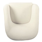 Fauteuil d'appoint Sherpa avec pieds en bois – Crème, tissu Sherpa doux et moderne, une place