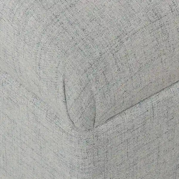Banc de rangement capitonné avec couvercle à charnière – Bleu clair, tissu moderne et pieds en bois de noyer foncé, 1 à 2 utilisateurs