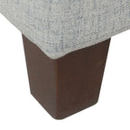 Banc de rangement capitonné avec couvercle à charnière – Bleu clair, tissu moderne et pieds en bois de noyer foncé, 1 à 2 utilisateurs