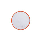Table d'appoint ronde tapissée – Crème / Orange / Gris / Vert, Similicuir et Base Dorée, Utilisateur Unique