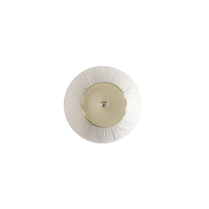 Table d'appoint ronde tapissée – Crème / Orange / Gris / Vert, Similicuir et Base Dorée, Utilisateur Unique