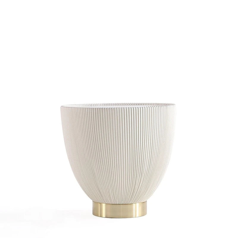 Table d'appoint ronde tapissée – Crème / Orange / Gris / Vert, Similicuir et Base Dorée, Utilisateur Unique