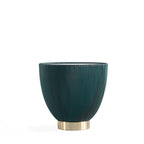 Table d'appoint ronde tapissée – Crème / Orange / Gris / Vert, Similicuir et Base Dorée, Utilisateur Unique