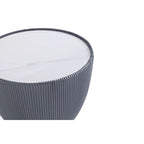 Table d'appoint ronde tapissée – Crème / Orange / Gris / Vert, Similicuir et Base Dorée, Utilisateur Unique