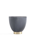 Table d'appoint ronde tapissée – Crème / Orange / Gris / Vert, Similicuir et Base Dorée, Utilisateur Unique