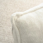Fauteuil poire en tissu bouclé – Kaki/beige, mousse préremplie moderne, une place