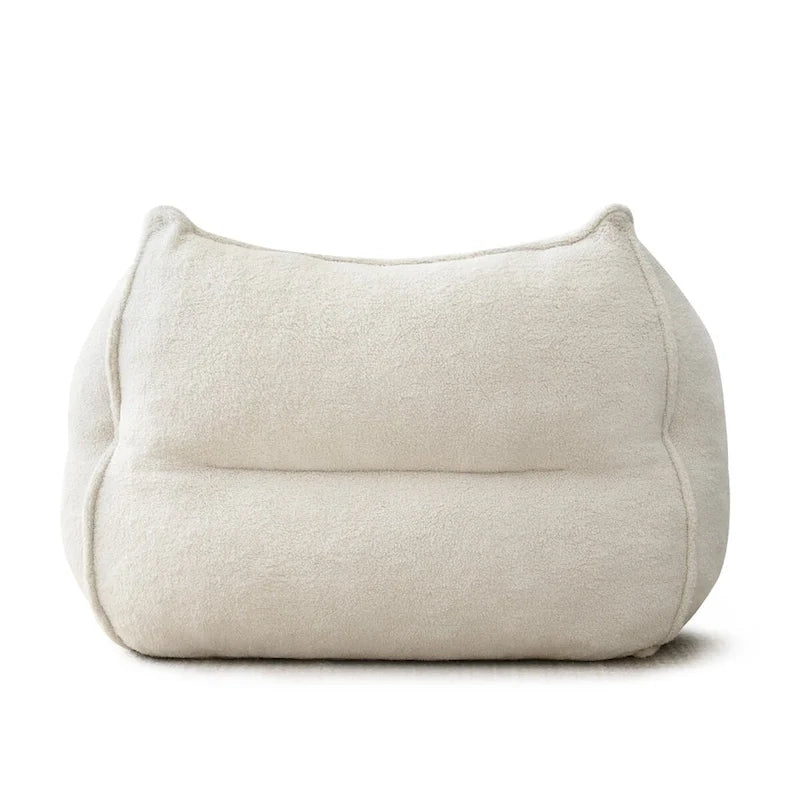 Fauteuil poire en tissu bouclé – Kaki/beige, mousse préremplie moderne, une place