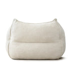 Fauteuil poire en tissu bouclé – Kaki/beige, mousse préremplie moderne, une place