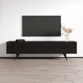 Meuble TV moderne laqué noir/blanc pour TV jusqu'à 80 pouces